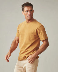 Men's Premium Slub Crew Tee - Golden Apricot