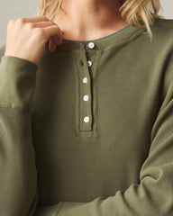Women's Thermal Henley - Olive