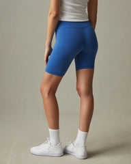 Women's Cotton Stretch Biker Short - Essential Blue