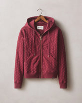 Women's Diamond Stitch Classic Full Zip - Pomegranate