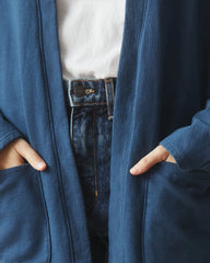 Women's French Terry Cardigan - Marine Navy