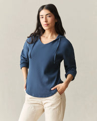 Women's Thermal Hoodie - Dark Denim