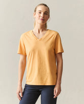 Women's Classic Cotton V-Neck Tee - Golden Apricot