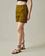 Women's Linen Short - Fir Green