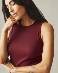 Women's Luxe Rib Tank - Syrah