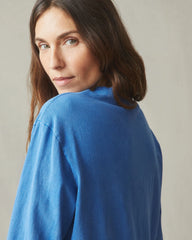 Women's Vintage Crew Long Sleeve Tee - Washed Blue Aura