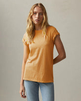 Women's Premium Slub Crew Tee - Golden Apricot
