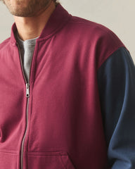 Men's Fleece Colorblock Bomber Jacket - Pomegranate Spellbound