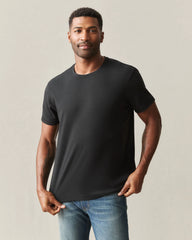 Men's Brushed Crew Tee - Black Solid