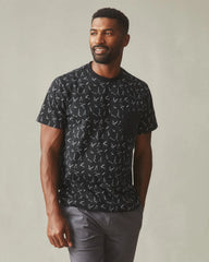 Men's Pocket Tee - Black White Print