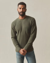 Men's Waffle Long Sleeve Crew - Loden