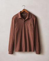 Men's Brushed Long Sleeve Polo - Tiramisu Heather