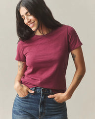 Women's Premium Slub Crew Tee - Holly Berry