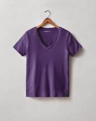 Women's Cotton V-Neck Tee - Royal Purple