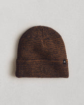 Cuffed Marled Merino Wool Beanie - Marled Copper Navy