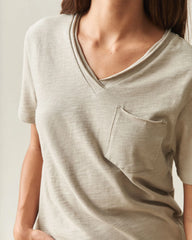 Women's Premium Slub Pocket Tee - Feather Grey