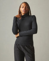 Women's Rib Turtleneck - Meteorite