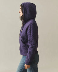 Women's Diamond Stitch Classic Full Zip - Purple Velvet