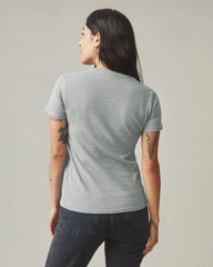 Women's Premium Slub Crew Tee - Heather Grey