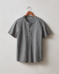 Men's Broken-In Premium Slub Henley - Washed Dark Charcoal