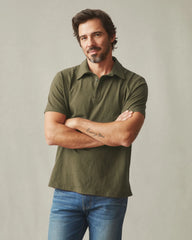 Men's Premium Slub Polo - Deep Olive