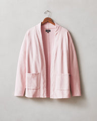 Women's French Terry Cardigan - Silver Pink