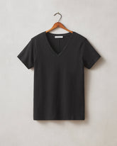 Women's Premium Slub V-Neck Tee - Black