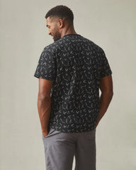 Men's Pocket Tee - Black White Print