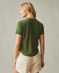 Women's Hemp Jersey Crew Tee - Chive