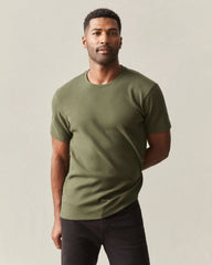 Men's Brushed Crew Tee - Olive Night Heather