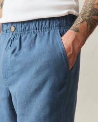 Men's Linen Shorts - Ensign Blue