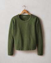 Women's Premium Slub Curved Hem Long Sleeve - Rifle Green