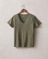 Women's Premium Slub V-Neck Tee - Loden