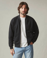 Men's Fleece Bomber Jacket - Black