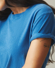 Women's Hemp Jersey Crew Tee - Classic Blue