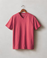 Men's Premium Slub V-Neck Tee - Holly Berry