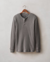 Men's Waffle Long Sleeve Henley - Thunderstorm