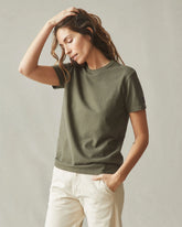 Women's Vintage Crew Tee - Washed Olive