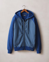 Men's Raglan Colorblock Midweight Full Zip - Dark Denim Estate Blue