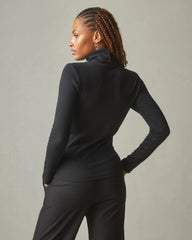 Women's Rib Turtleneck - Meteorite