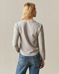 Women's Premium Slub Curved Hem Long Sleeve - Morning Dove
