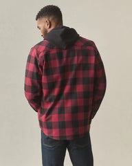 Unisex Redwood Fleece Overshirt - Bonfire Red Plaid