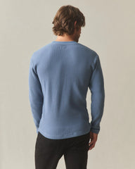 Men's Waffle Long Sleeve Crew - Bluefin