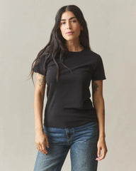Women's Premium Slub Crew Tee - Black