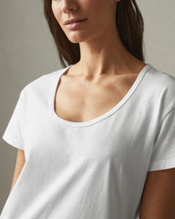 Women's Classic Cotton Scoop Tee - White
