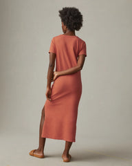 Women's Midi Tee Dress - Deep Apricot