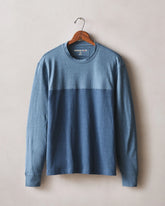 Men's Hemp Colorblock Long Sleeve Tee - Bluefin Dark Denim