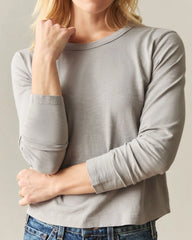Women's Premium Slub Curved Hem Long Sleeve - Morning Dove