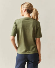 Women's Hemp V-Notch Tee - Olvine