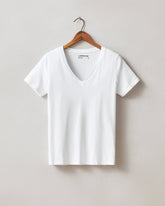 Women's Classic Cotton V-Neck Tee - White